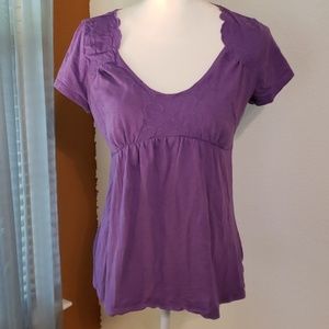 100% Cotton Purple empire Banana Rep. top
